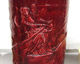 Antique pottery umbrella stand