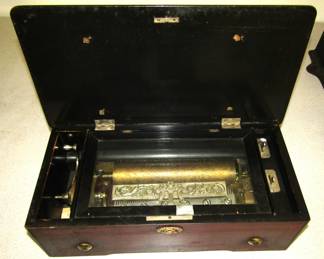 Antique Swiss cylinder music box