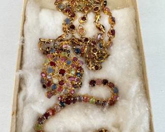 Necklace, Pin and Bracelet Multi Color Set $14.00