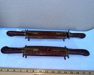 Made in India Carved Wood Carving Sets Both $40.00 Must be 18 or Older to Purchase