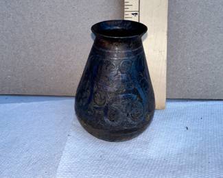 3.75 inch Metal Vase $15.00