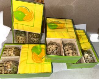 4 Sets of Gibson Cocktail 20 Napkins and Candles in Each Package $20.00