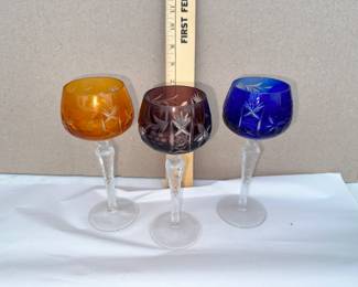 3 Cut Glass Goblets $24.00