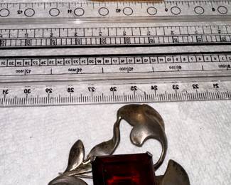 Large Pin with Red Stone $12.00