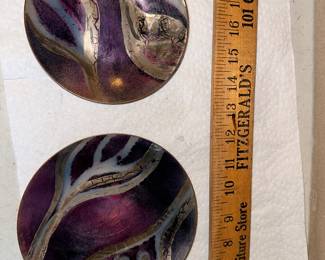 Pnina Burg Enameled Plates $20.00 for both