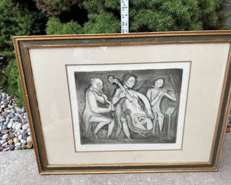 25 X 33 Inches Artists Proof Trio Concertante Irving Amen $125.00