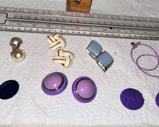 All Pierced Earrings Shown with Purple Hoops $12.00