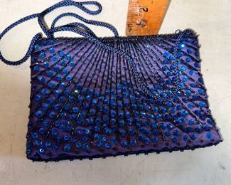 Blue Beaded Purse $5.00