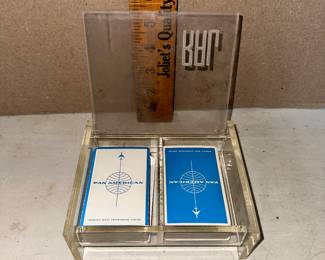 Pan Am Playing Cards in Lucite Holder $8.00