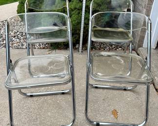 Made in Italy Lucite and Chrome 4 Folding Chairs $150.00
