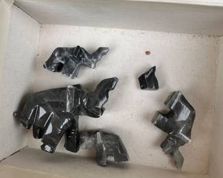 Stone Mini Elephants $5.00 (one leg is broken)