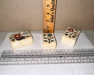 3 Stone Inlay Trinket Box $15.00
