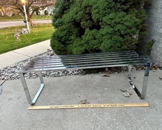 Milo Baughman Chrome Slatted Coffee Table Bench $550.00