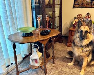 Carnival Glass Candlesticks - Chica working hard!!