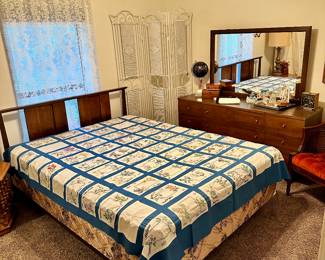 Mid Century Bed and Dresser