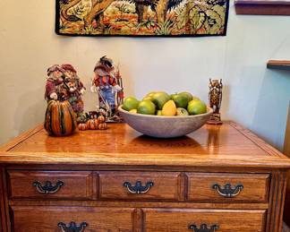 Coffee Table - Italy Tapestry - Wood Dough Bowl