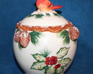 Cookie Jar w/ Cardinal Knop