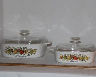 Corning Ware Spice of Life Casseroles.