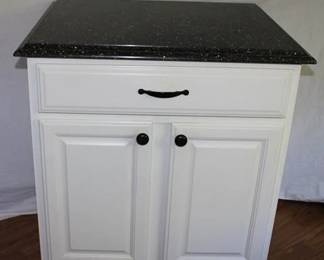 Small Kitchen Work Island on Wheels w/ Hard Composite Surface.