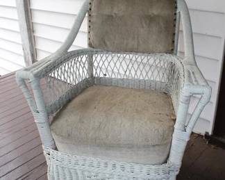 Early 20c Wicker Arm Chair