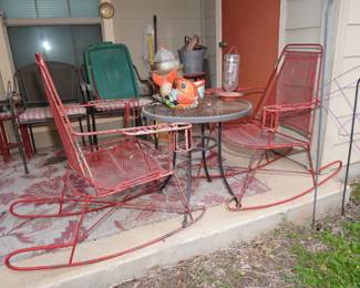 Vintage metal rocking chairs