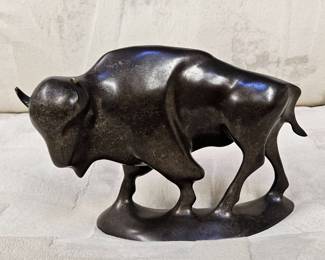 Small bronze buffalo statue - no markings