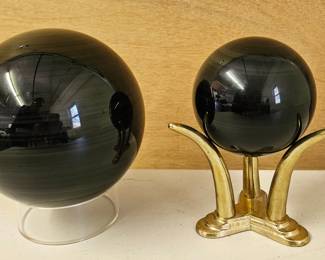 Granite polished spheres & stand - beautiful