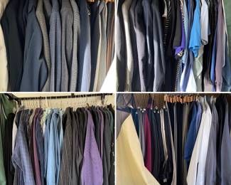 Lots of quality men's clothing; suit jackets, dress shirts, slacks, casual clothing - Lg/XL