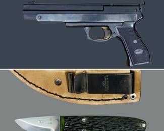 Gamo pellet air pistol and D. Whitman boot knife