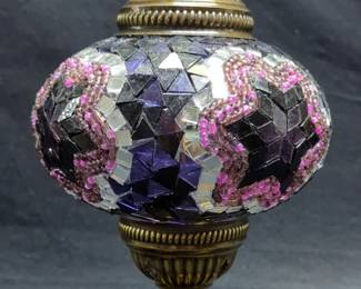 Turkish Mosaic Table Lamp, 13.5", Powers On