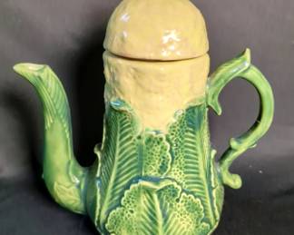 Ceramic Vegetable Dishes Including Cabbage Lidded Teapot, 12", Pickle Dish, Pickle Butter Dish, Veggie Serving Platter, 19", Corn Plate, 12" And More