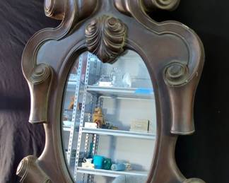 Vintage Carved Wood Wall Mirrors, 36" x 21" And 37" x 41"