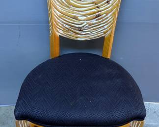 Carved Wood Chair With Upholstered Seat 38" x 24" x 19"