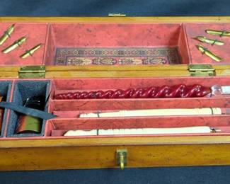 Authentic Models Windsor Prose Pen & Ink Calligraphy Set In Wood Carry Case