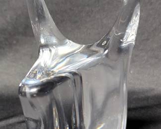 Vintage Daum France Crystal Bull Head, 5.5" Tall