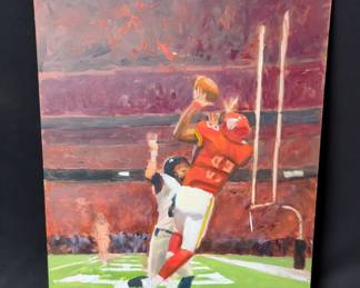Chiefs Painting On Drywall, 13.25" x 18.25", Unfinished, Unknown Artist