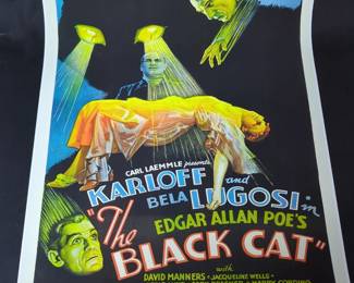 Vintage "Old Man Out" Magazine Advertisement, 10.5" x 14", And Bella Lugosi In Edgar Allen Poe's "Black Cat" Movie Poster, Reproduction Of 1934 Piece, 18" x 24"
