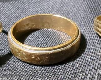 1958 Ladies 10K Gold Class Ring, Size 6, 10K Gold Filled Band And Oval Gold And Silver Toned Ring With Clear Stones