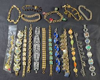 Womens Link Bracelet Assortment, Qty 17