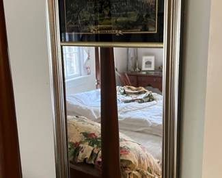 Hollins College reverse painted eglomise mirror