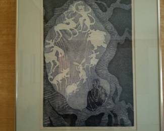 Lithograph, signed Marci McDonald - listed artist