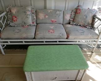 Vintage wr. Iron faux bamboo sofa