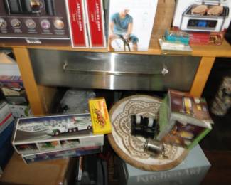 Butcher Block with stainless drawer