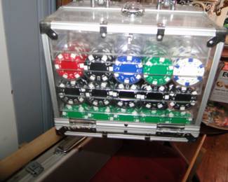 Poker chips, cards etc