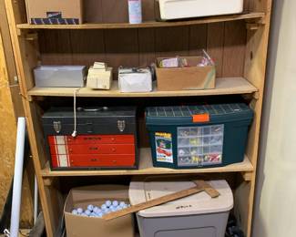 Tools, tool boxes, golf balls