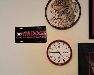 Gym Dogs, UGA metal art and clock
