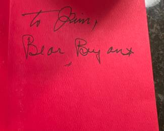 Bear Bryant autograph in his biography 