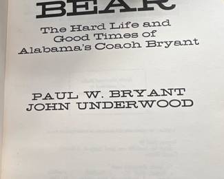 Bear Bryant biography with his autograph 