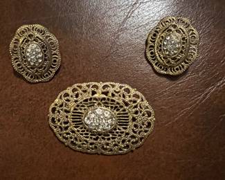 Earrings and brooch set