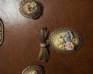 Earrings and brooch set